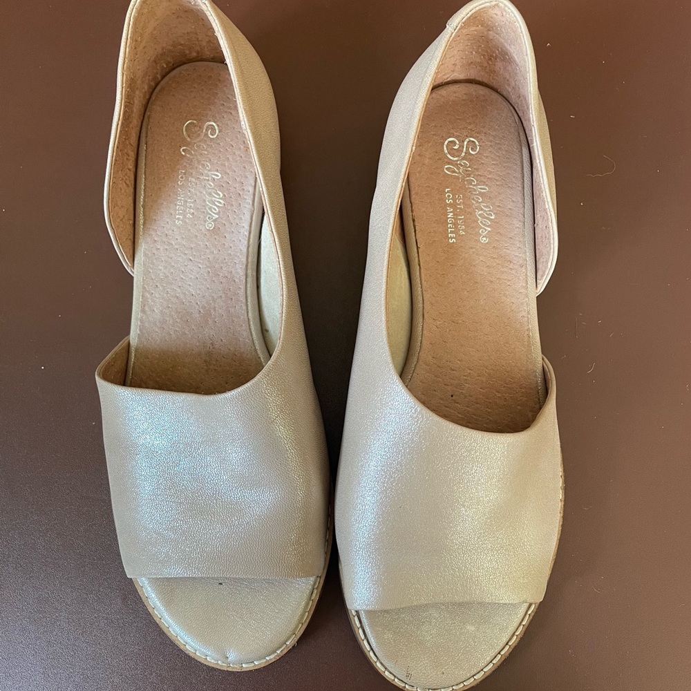 Gorgeous Seychelles Open-toe Flats EUC